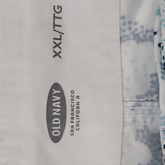 OLD NAVY Swim Trunks XXL Velcro pocket White & Blue - Picture 4 of 7